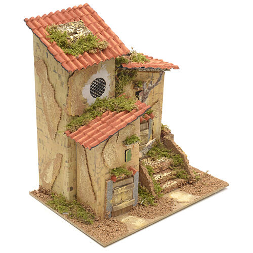 Farmhouse with two entrances for nativities 25x21x16cm 2