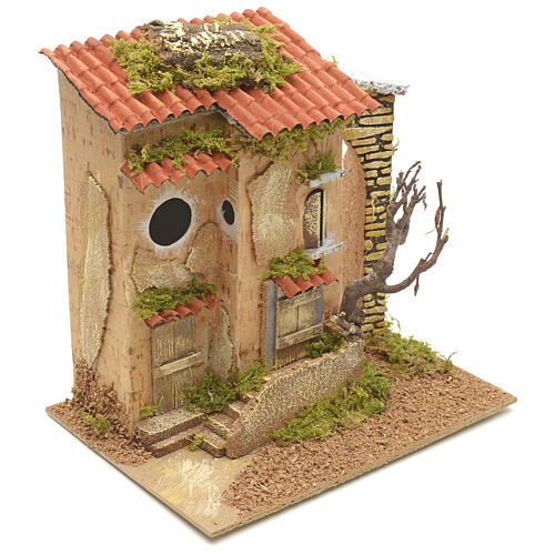 Farmhouse with tree for nativities 25x21x16cm 3
