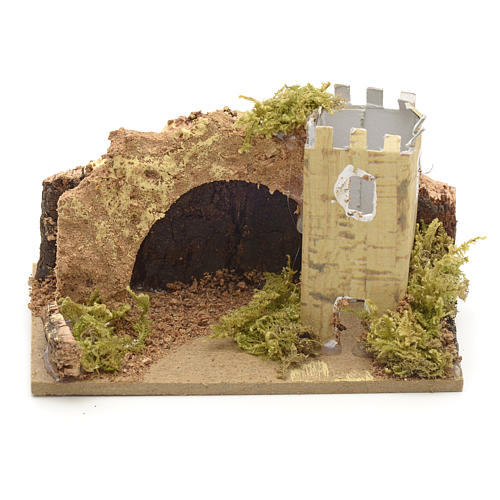 Nativity setting, tower with arch 10x6cm 1