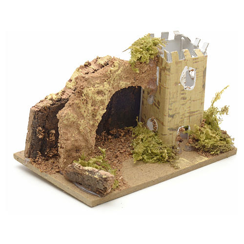 Nativity setting, tower with arch 10x6cm 2