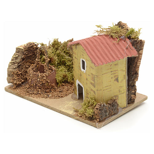 Nativity setting, house with well 10x6cm 2