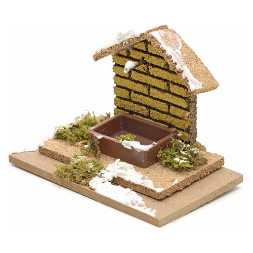 Nativity setting, manger covered with snow 10x6cm 2