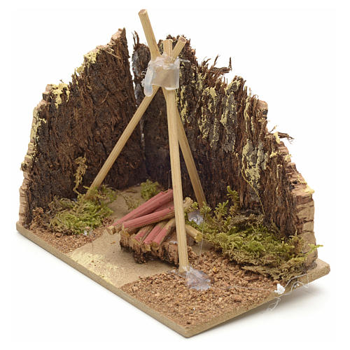 Nativity setting, base for fire pit 10x6cm 2