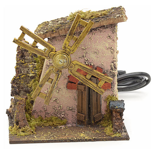 Casa con molino de viento pesebre 13x12x11cm 1