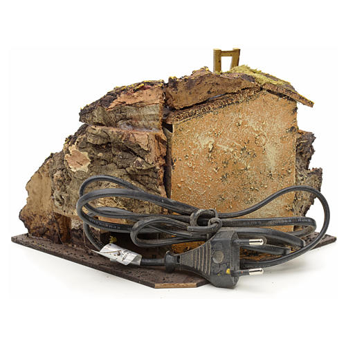 Mulino a vento presepe casolare e roccia 14x23x14 3