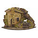 Mulino a vento presepe casolare e roccia 14x23x14 s1