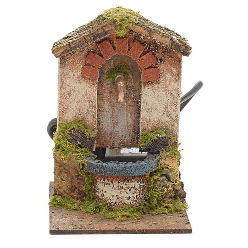 Electric fountain for nativities with roofing 15x10x13cm 1
