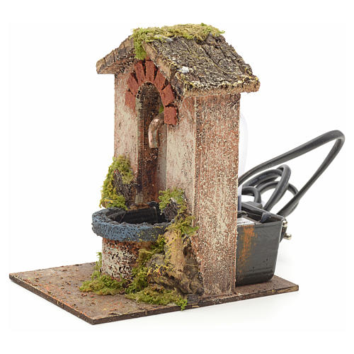 Electric fountain for nativities with roofing 15x10x13cm 2