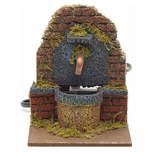 Electric fountain for nativities with wall 14x10x12cm 1