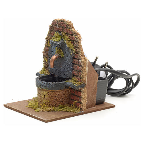 Electric fountain for nativities with wall 14x10x12cm 2