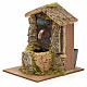 Nativity fountain with roofing made of cork 12x9x10cm s2