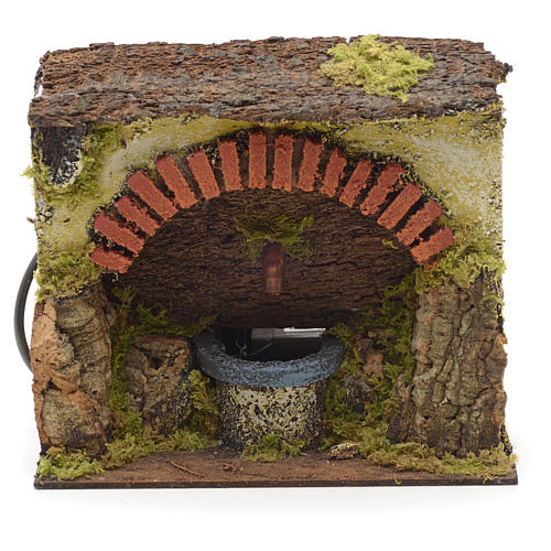 Fontaine en miniature avec arc pour crèche 18x16x11cm 1