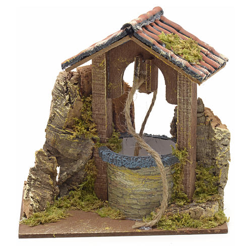 Pozzo presepe con tettoia 15x10x10 cm 1