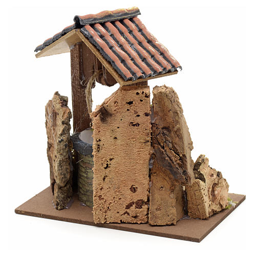 Pozzo presepe con tettoia 15x10x10 cm 3