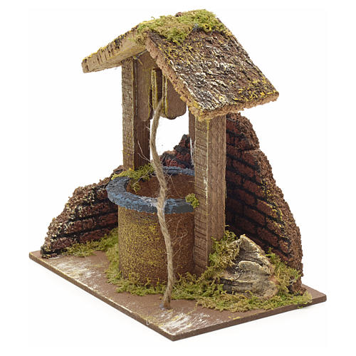 Décor crèche puits mur et toit 15x15x10 2