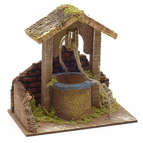 Nativity setting, well with scenery 15x15x10cm 1