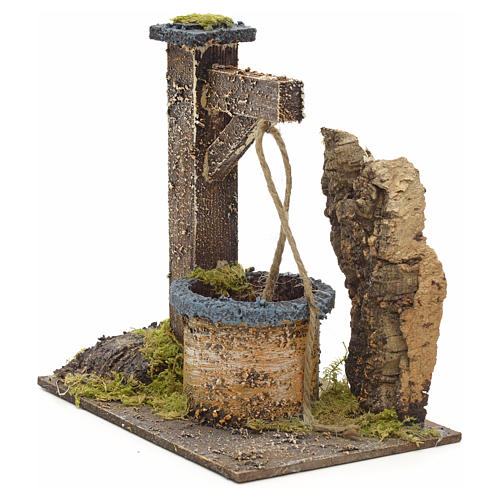 Pozzo presepe con roccia 15x15x10 cm 2