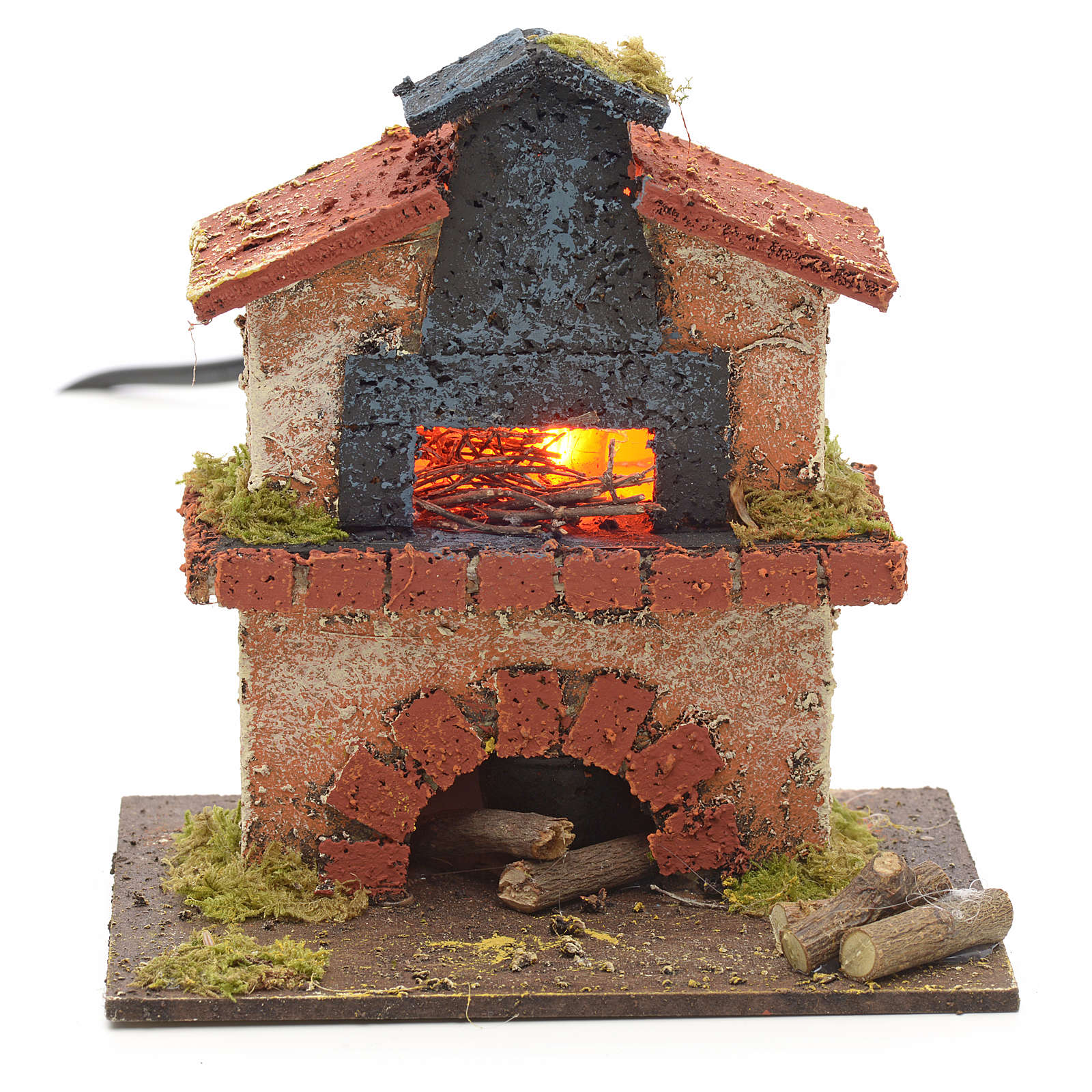 Forno con pietre e luce effetto fuoco Accessori per Presepe | Semprini Arredi Sacri