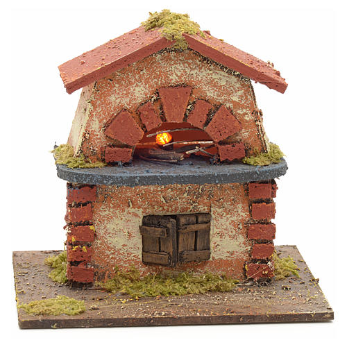Nativity accessory, electric wood-fired oven 12x9x12cm 1