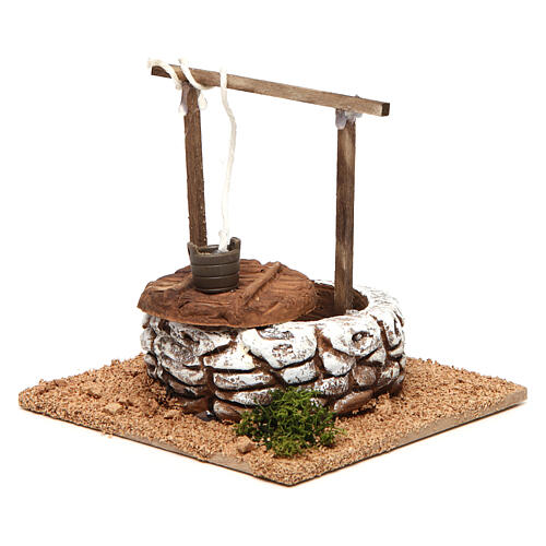 Poço em miniatura terracota estilo árabe cenário para presépio, 10x12x12 cm 2