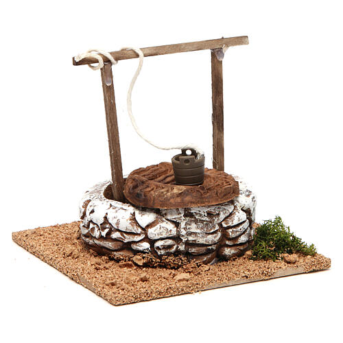 Poço em miniatura terracota estilo árabe cenário para presépio, 10x12x12 cm 3