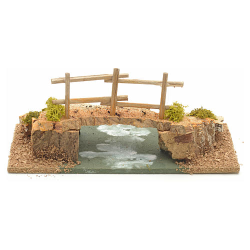 Nativity setting, cork bridge 10x20x10cm 1