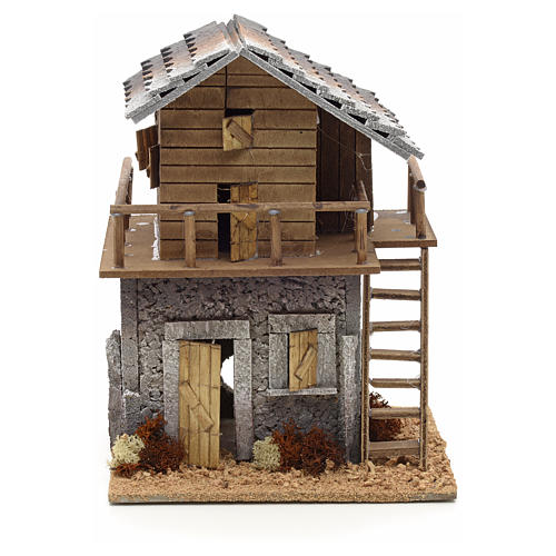 Maison de montagne en miniature pour crèche 20x20x27 1