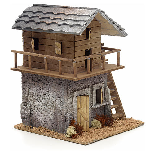 Maison de montagne en miniature pour crèche 20x20x27 2