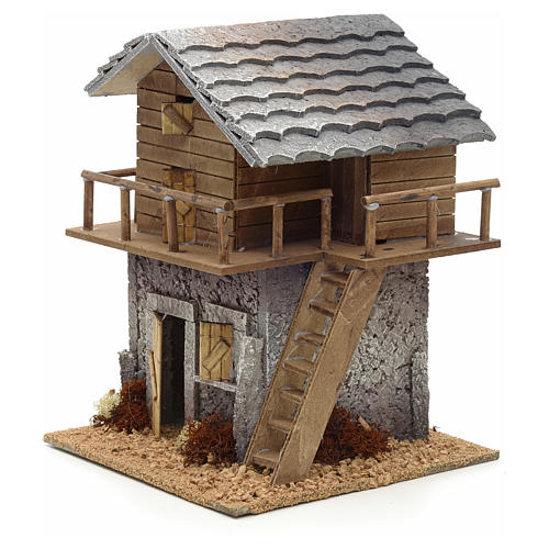 Maison de montagne en miniature pour crèche 20x20x27 3