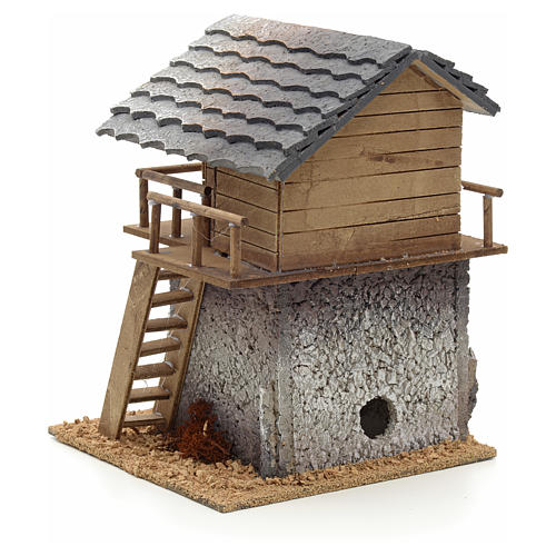 Maison de montagne en miniature pour crèche 20x20x27 4