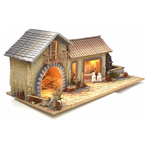 Nativity setting, northern house with moving mill 2