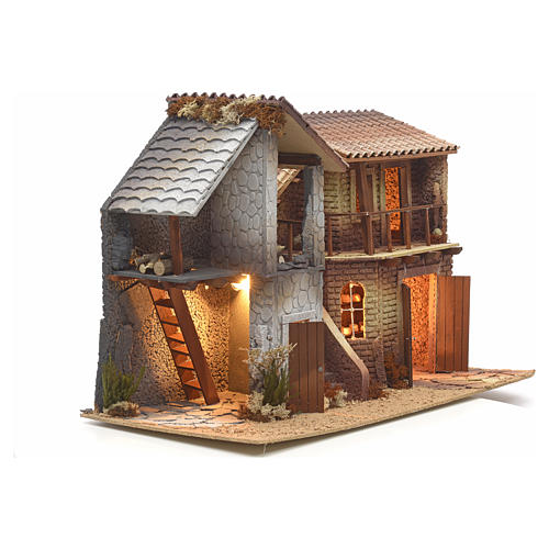 Maison de montagne en miniature pour crèche 2