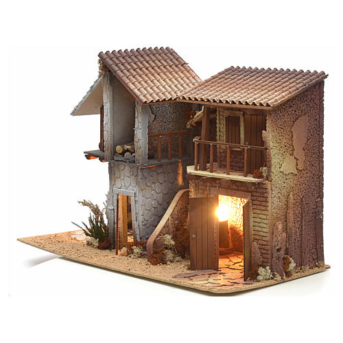 Maison de montagne en miniature pour crèche 3
