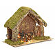 Nativity stable with lights and pointed roof 24x32x18cm s3
