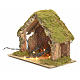 Nativity stable with lights and pointed roof 24x32x18cm s2