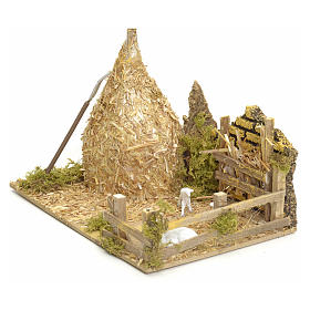 Ambientações para Presépio: lojas, casas, poços: Molho de palha presépio 12x20x12 cm com ovelhas