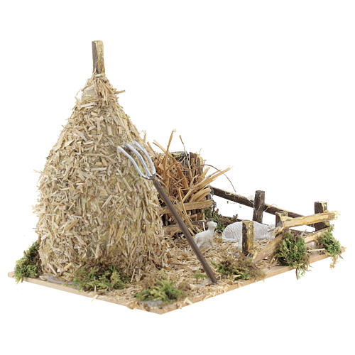 Nativity setting, haystack with sheep 12x20x12cm 3
