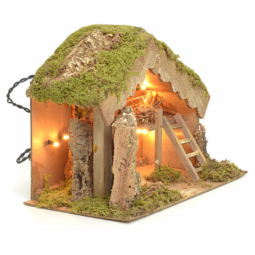 Nativity stable with lights 24x33x18cm 2