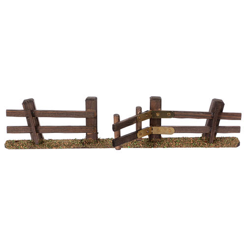 Nativity setting, fence with gate 3x7x2cm 3
