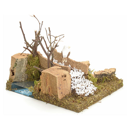 Brücke auf Bach mit Vögelchen 13x16x13 cm 3