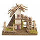 Nativity setting, rustic house with fence 11x13x16cm s1
