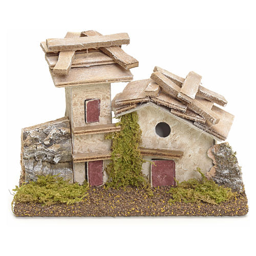 Maison de campagne en miniature bois 11cm h 1