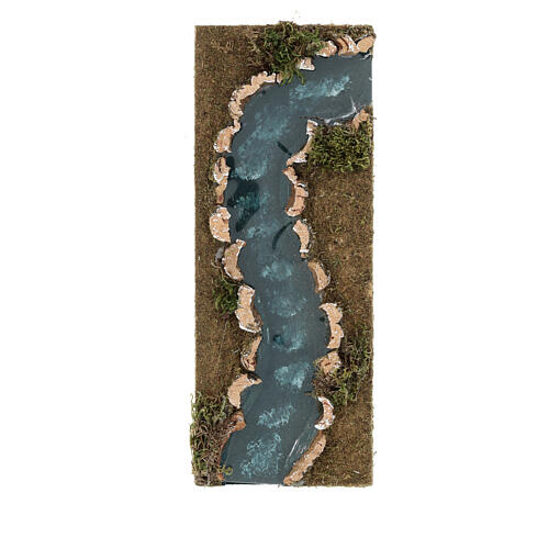 Troço de rio presépio 33x14 cm cortiça e madeira 3