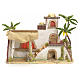 Nativity setting, stuccoed Arabian house with jute curtain 30x43 s1