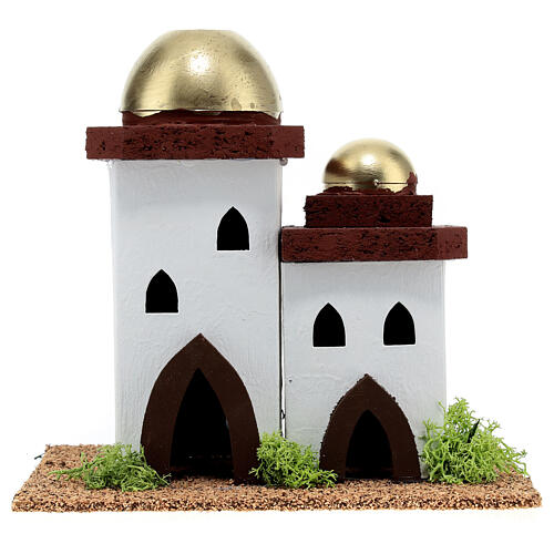 Nativity setting, double Arabian house H14cm 1