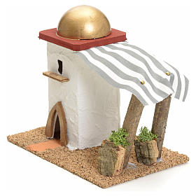 Häuser, Szenen und Geschäfte für Krippe: Arabisches Haus mit Zelt h 14 cm