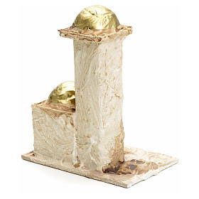 Settings, houses, workshops, wells: Nativity setting, stuccoed Arabian houses 16x10x6cm