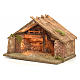 Nativity scene illuminated stable in Neapolitan style 43x43x30 s3