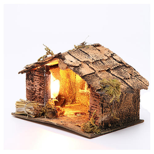 Nativity scene stable in Neapolitan style 28x20x20 2
