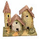 Bourg en miniature pour crèche maison et clocher stucqués s1